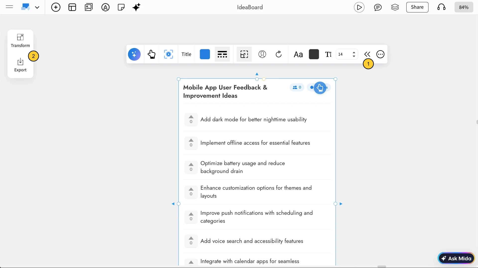 Advanced settings in Upvote Idea - MockFlow IdeaBoard