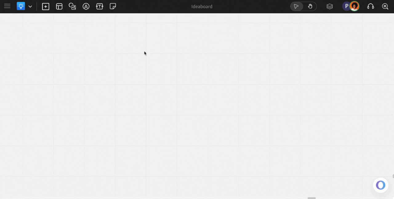 IdeaBoard Template inside the editor