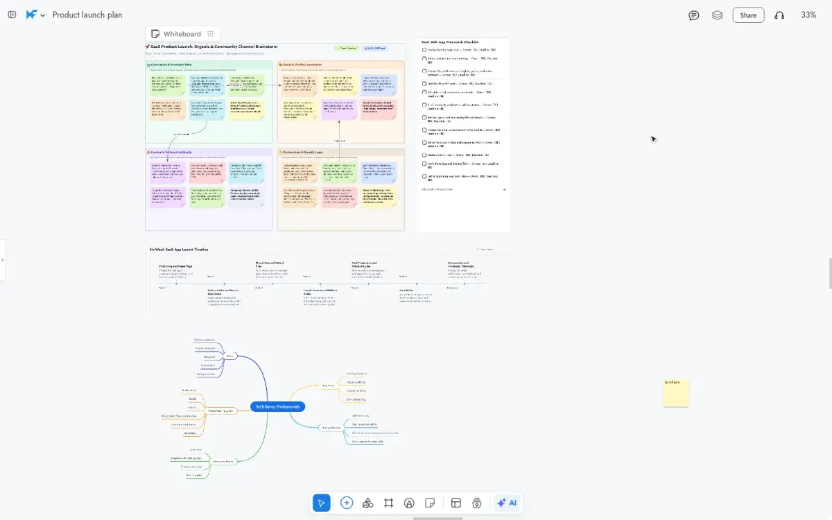 Right-clicking the empty canvas, choosing Change Background, scrolling the Background colors row and picking a cream color, which the canvas takes on at once