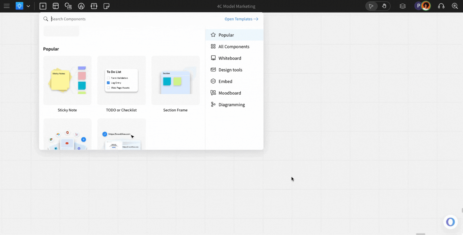 Drag and Drop components - Finding Components in IdeaBoard