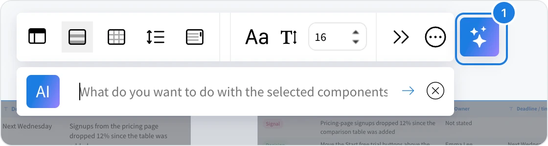 Ask AI about this selection and the field for the request