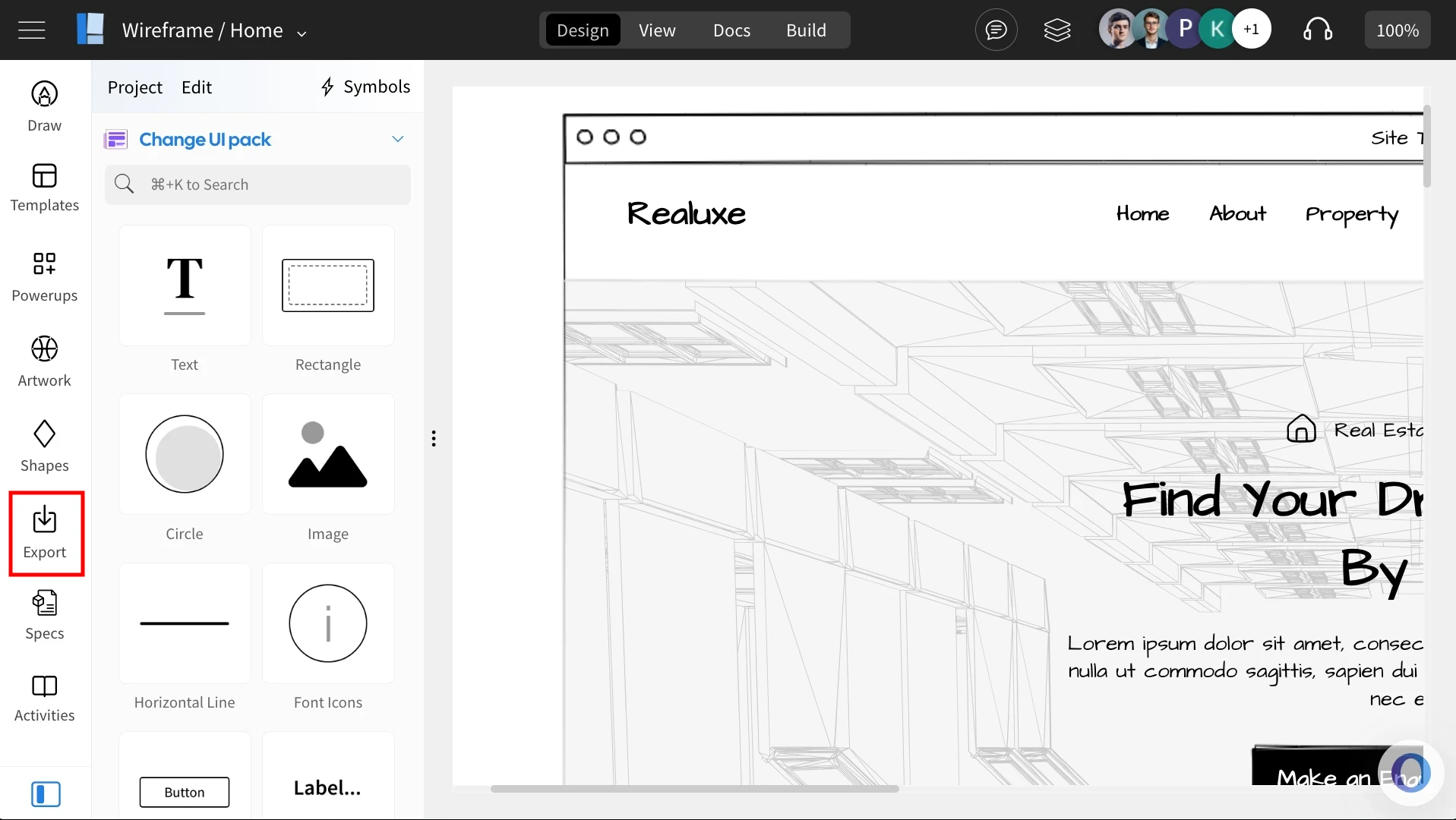Navigate to Export