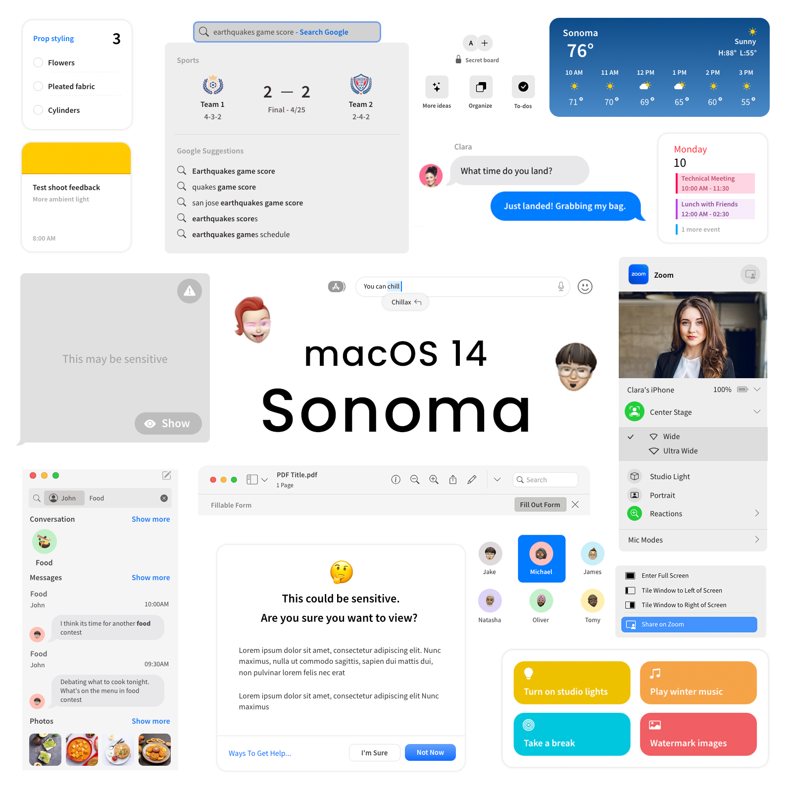 Wireframe UI kit for MacOS 14 Sonoma is now available