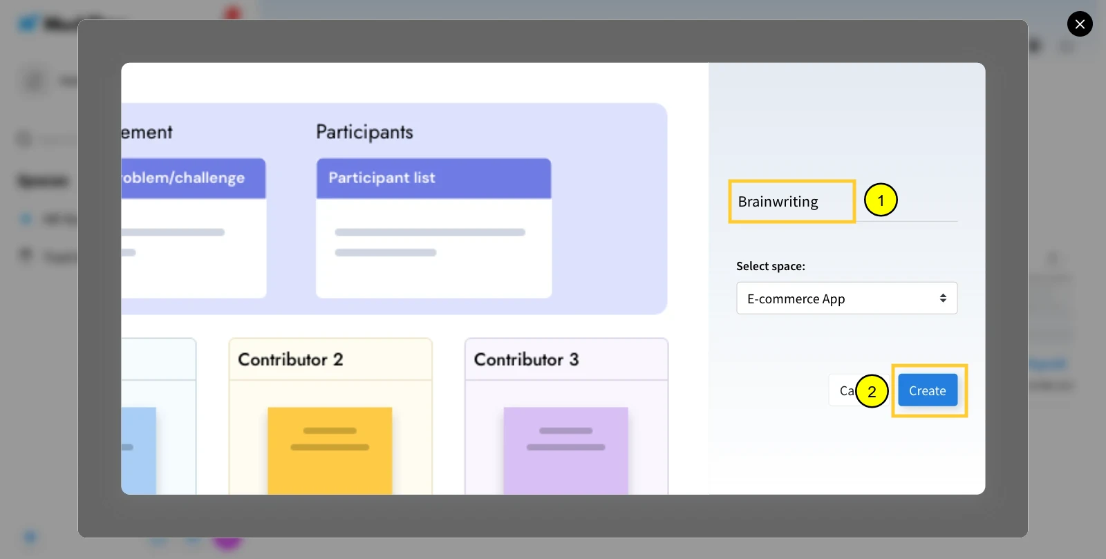 Creating a IdeaBoard Project - Create board with templates in MockFlow IdeaBoard