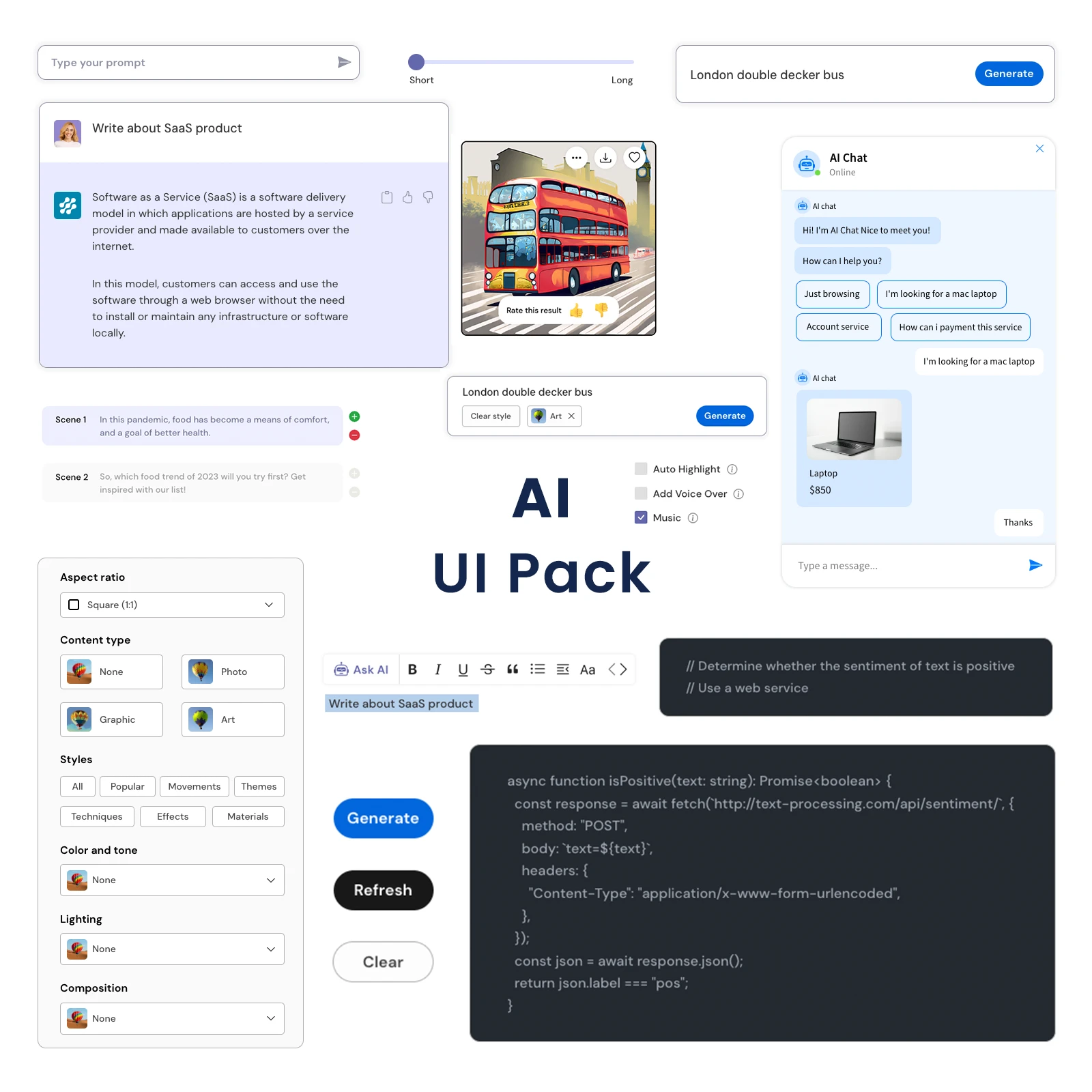 New UI Pack for brainstorming AI based software