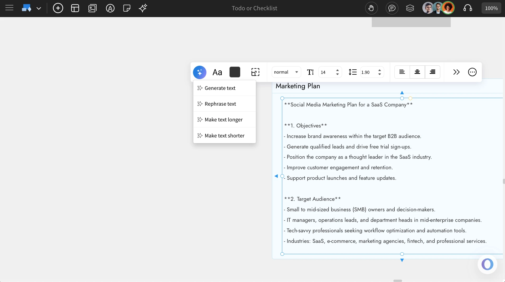 Further AI customization for text - MockFlow IdeaBoard