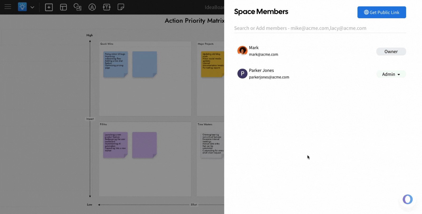 Adding members - MockFlow Ideaboard