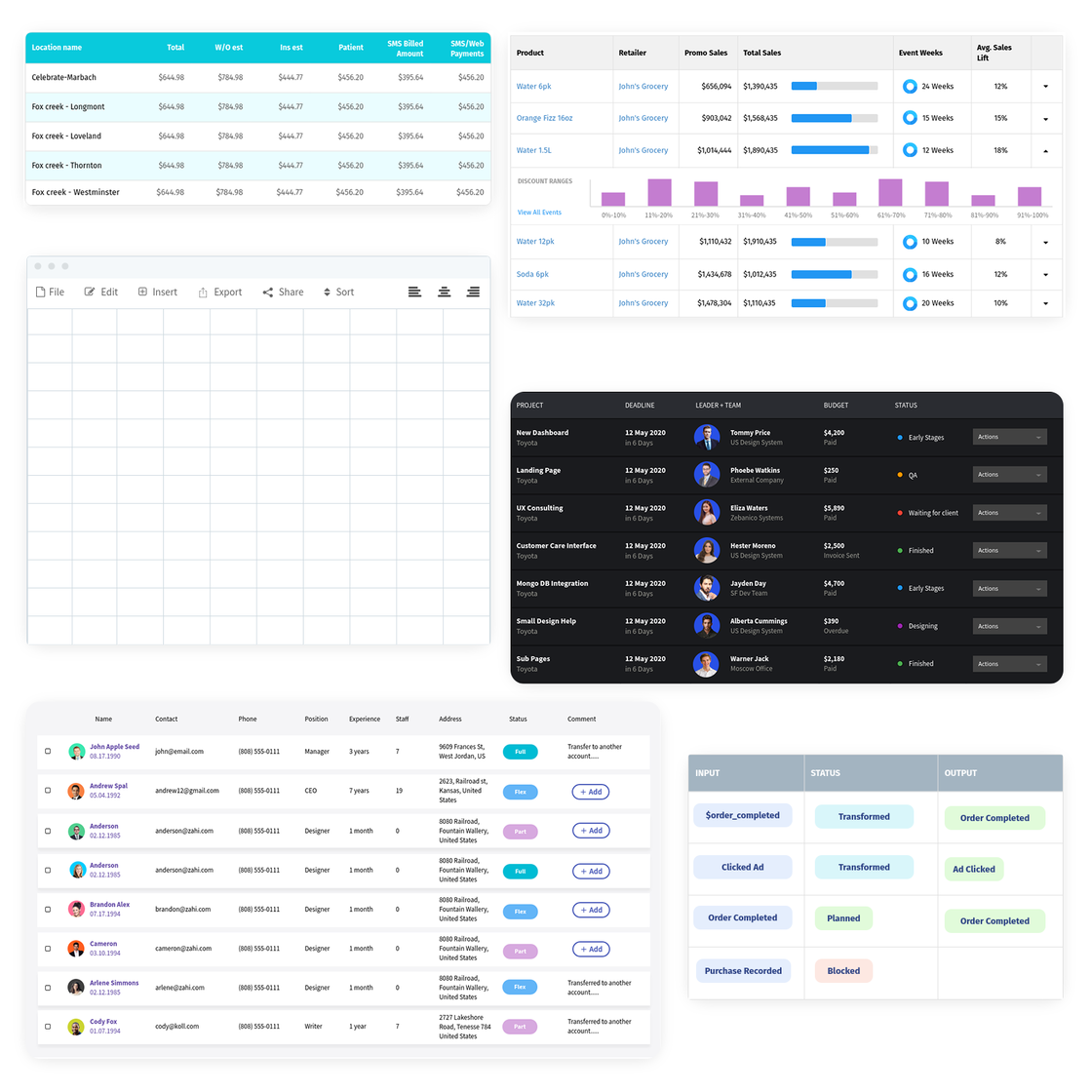 New UI Pack for wireframing Data grids and tables