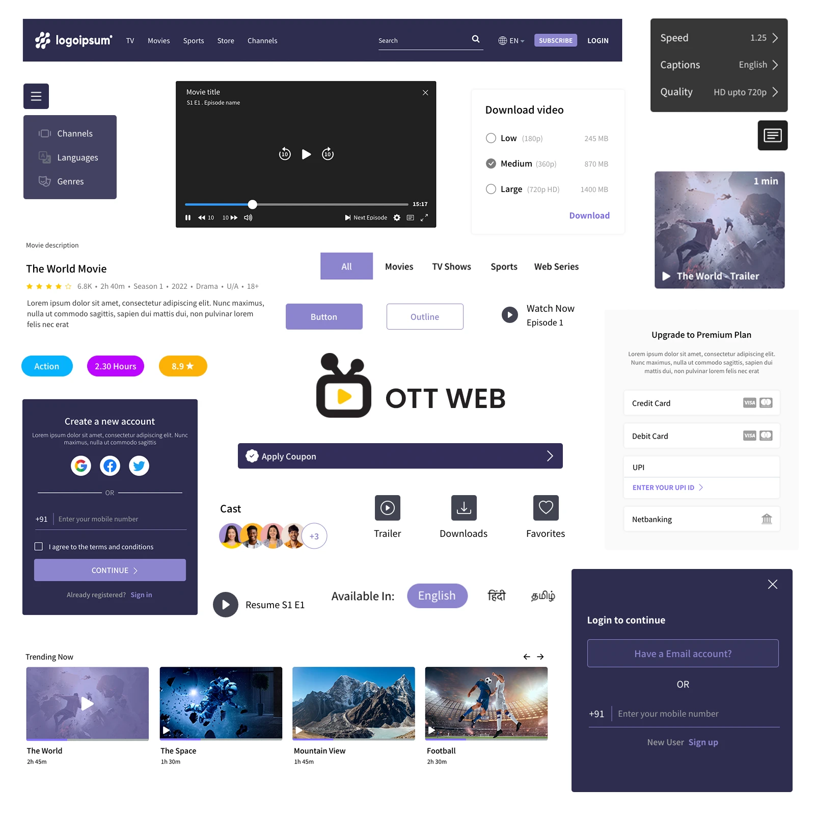 Update: OTT UI Packs for Web & Mobile Media Apps