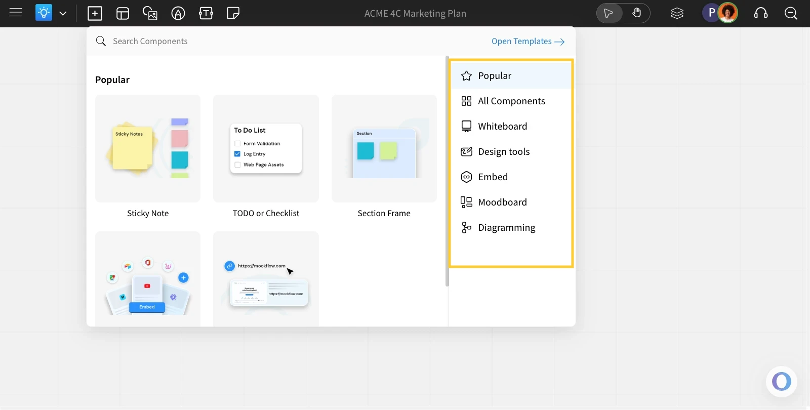 Component categories - Finding Components in IdeaBoard