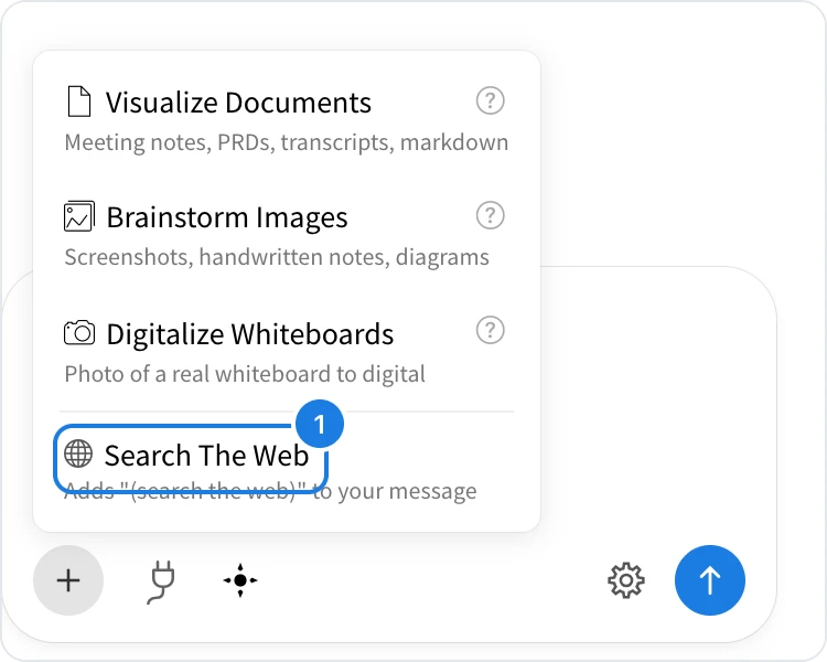 The options menu with Search The Web marked