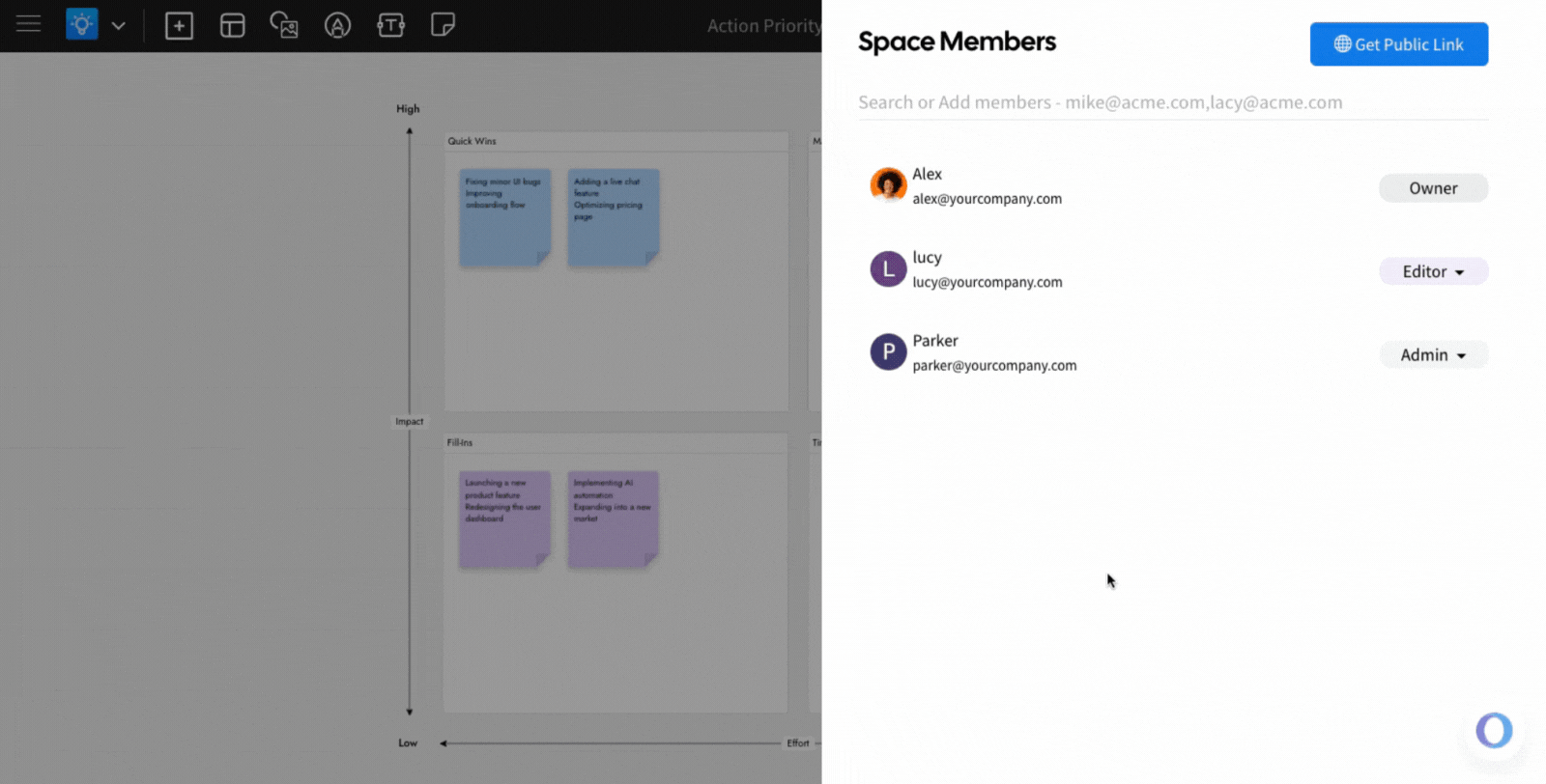 Adding Team members - Invite users to view in MockFlow IdeaBoard