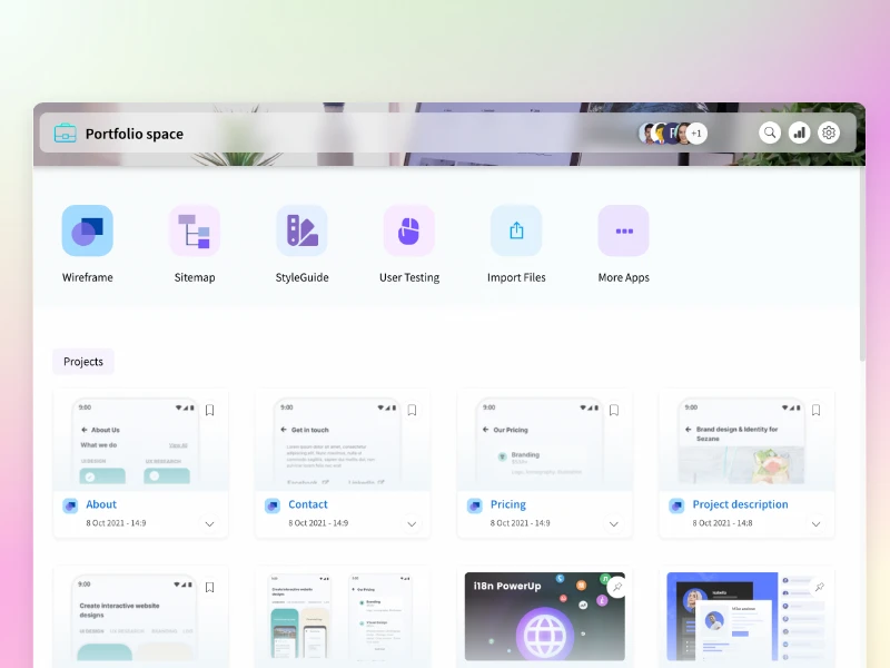 MockFlow Dashboard Layout