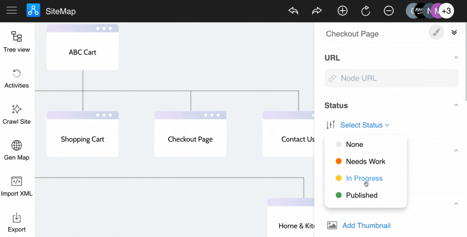 Status has been added to the node