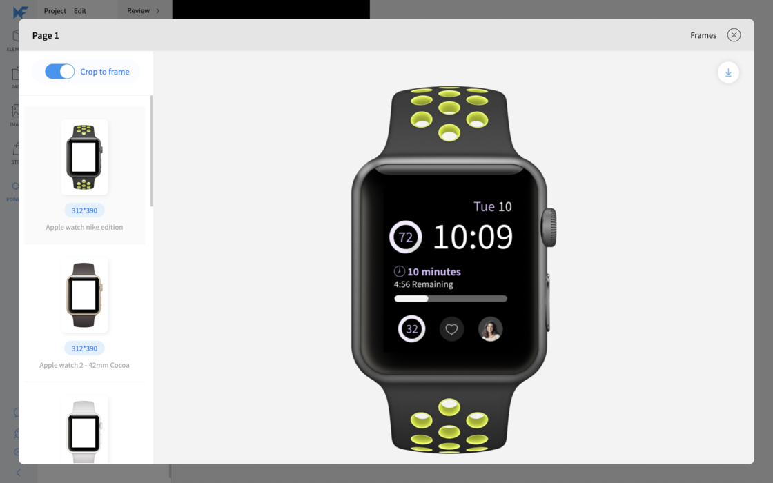 Turn UI designs to product mockups with Frames Powerup