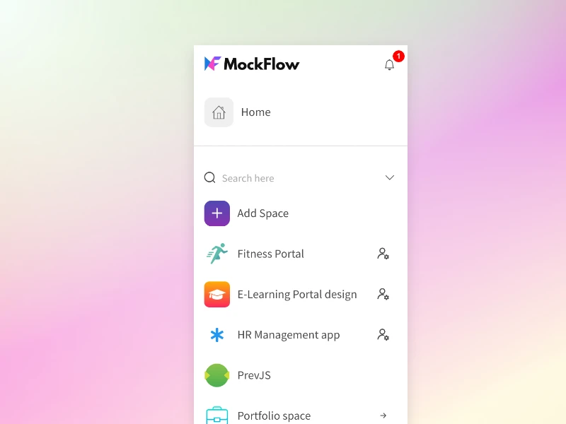 New SideBar - MockFlow Dashboard
