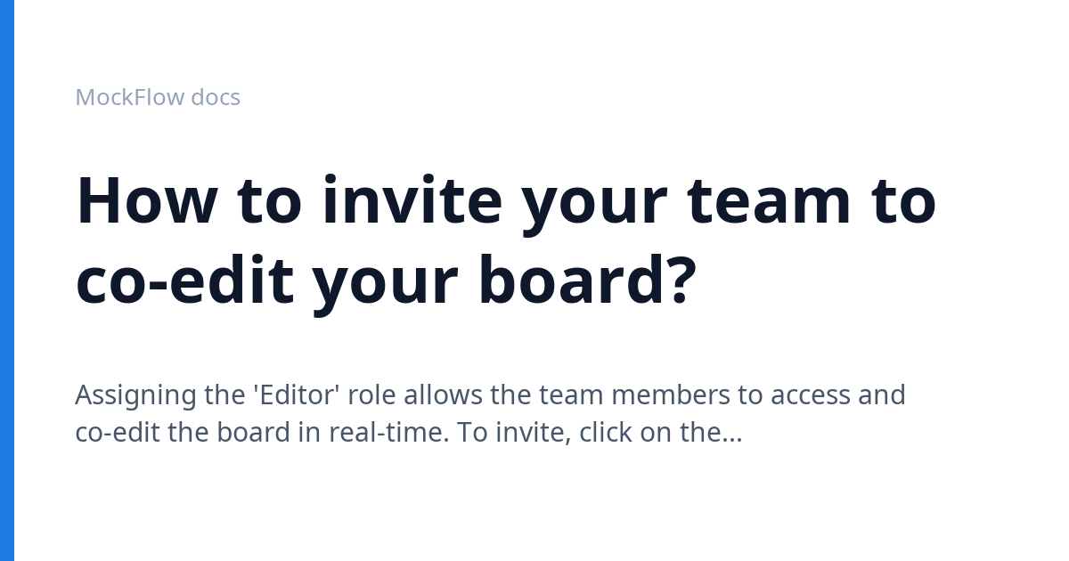 How to invite your team to co-edit your board? · MockFlow